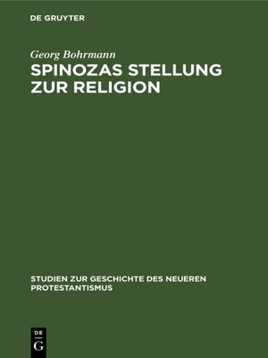 cover image of Spinozas Stellung zur Religion